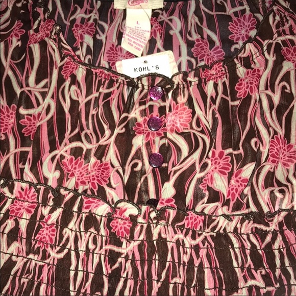 Candie’s,girl’s brown & pink 3/4 sleeves top.Size L. - Picture 4 of 6